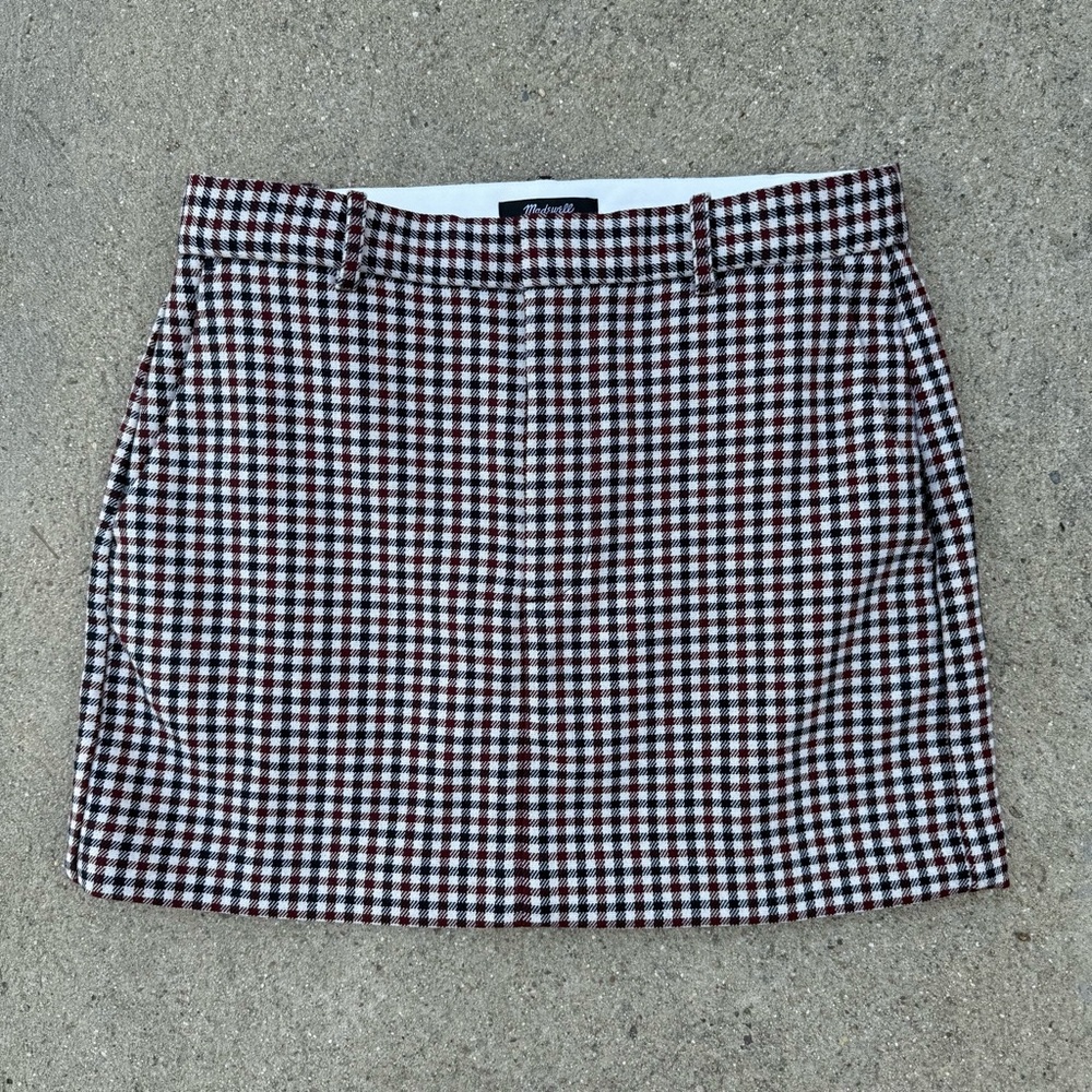 Madewell Black and White Checkered Pencil Skirt